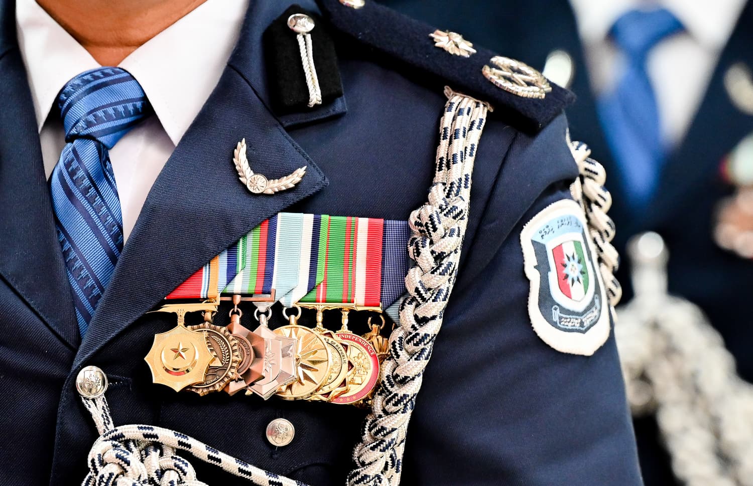 Police ceremonial uniform with medals
