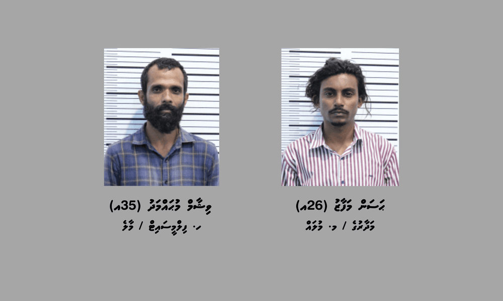 މުދާތަކެއްގެ ތެރޭގައި ފޮރުވައިގެން  ދިވެހިރާއްޖެއަށް މަސްތުވާތަކެތި އެތެރެކުރިކަމުގެ ތުހުމަތުގައި ދެ މީހަކު ހައްޔަރުކޮށްފި 